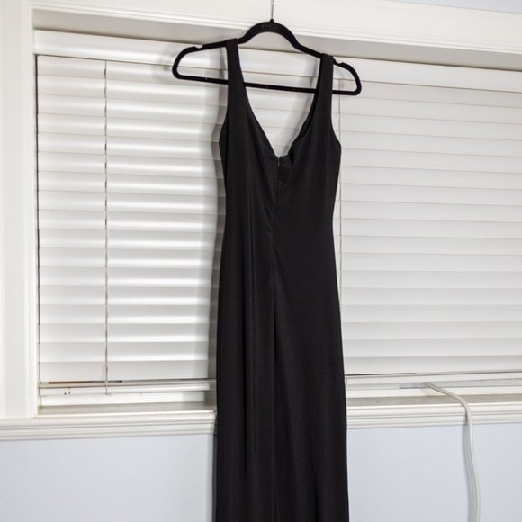 Le Chauteau Long Elegant Slit Leg V cut Dress - Picture 2 of 5